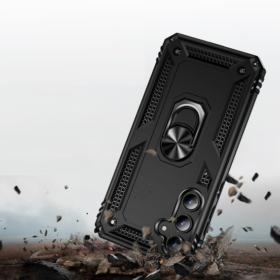 Husă blindată pentru Samsung Galaxy A55 5G, Nox Case Ring, negru