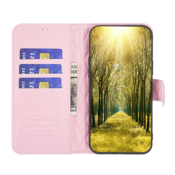 Cu clapetă pentru Oppo A17, Wallet, BINFEN COLOR, roz