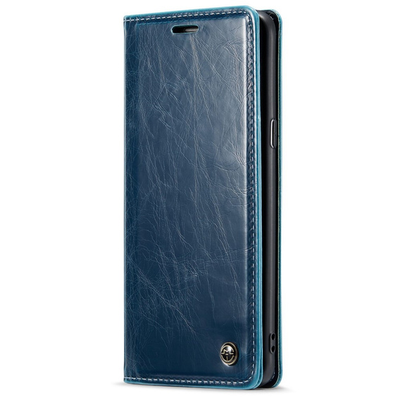 Carcasă flip CASEME pentru Samsung Galaxy S8, Waxy Textured, albastru
