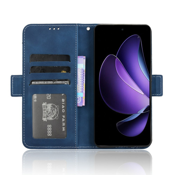 Cu clapetă pentru Oppo Reno 13F / Oppo Reno 13FS, Card Slot, albastru închis