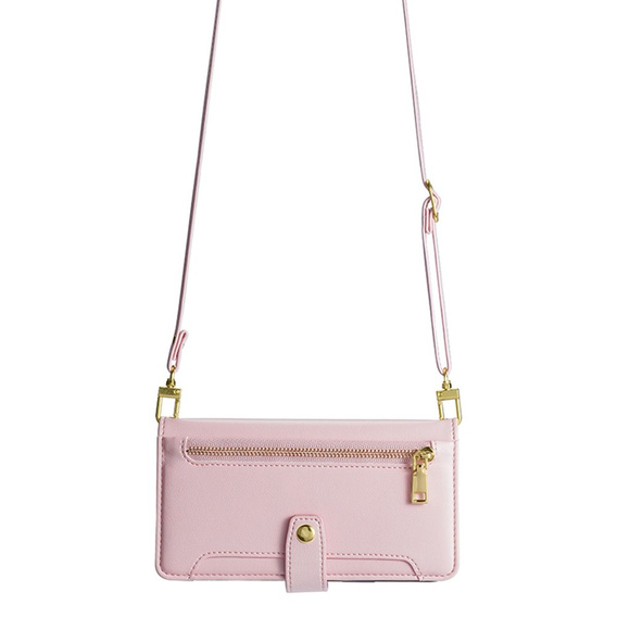 Cu clapetă pentru Oppo A78 4G, Wallet Zipper Pocket, roz