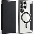 Cu clapetă pentru Samsung Galaxy S25 Ultra, RFID Wallet MagSafe CamShield, negru