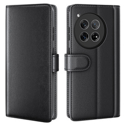 Husa cu clapetă pentru OnePlus 12 5G, Split Leather, negru