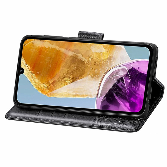 Cu clapetă pentru Samsung Galaxy M15 5G, Butterfly, negru