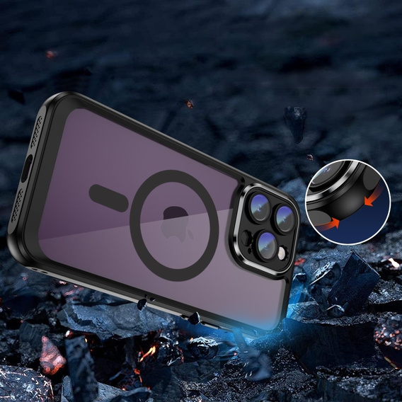 Husă pentru iPhone 15 Pro, ERBORD Impact Guard, MagSafe, negru
