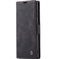 Husa CASEME pentru Samsung Galaxy S22 Ultra, Leather Wallet Case, negru