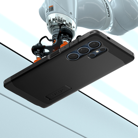 Carcasa Spigen pentru Samsung Galaxy S25 Ultra, Tough Armor Mag MagSafe, negru + 9H Tempered Glass
