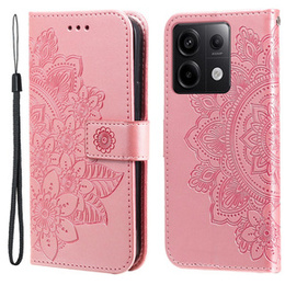Cu clapetă pentru Xiaomi Redmi Note 13 Pro 5G, Mandala, roz rose gold