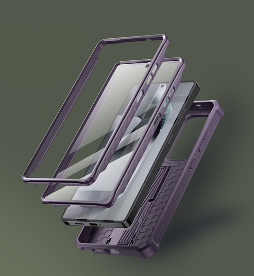Husă blindată pentru Samsung Galaxy S25 Ultra, Dexnor Full Body (Two Frames), violet
