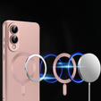 Carcasă pentru Samsung Galaxy S25 Edge, ColorMag, pentru MagSafe, roz + sticlă călită 9H