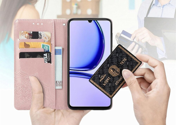 Cu clapetă pentru Realme Note 50, Mandala, roz