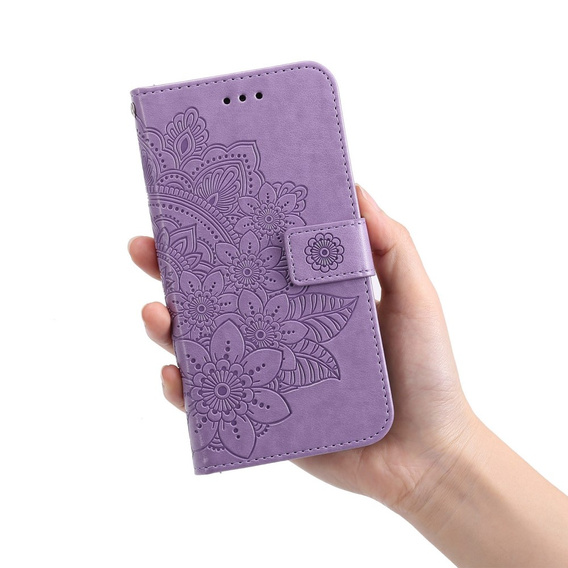 Cu clapetă pentru Samsung Galaxy A14 4G/5G, Mandala Flower, violet