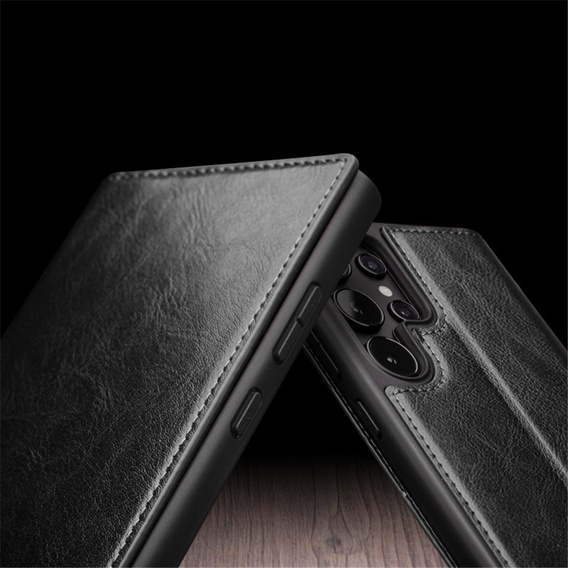 QIALINO Husă de portofel din piele cu clapetă pentru Samsung Galaxy S24 Ultra