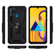Husă blindată pentru Samsung Galaxy M21, Nox Case Ring, negru