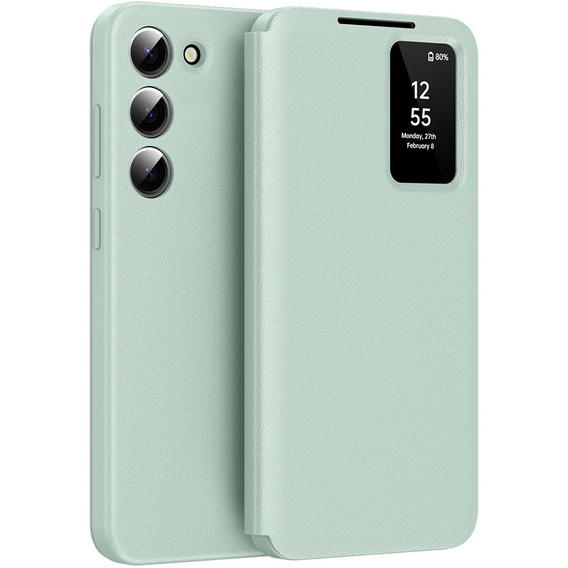 Husă cu clapetă pentru Samsung Galaxy S22, Smart View Wallet, verde