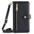 Cu clapetă pentru Samsung Galaxy Xcover 7, Wallet Zipper Pocket, negru
