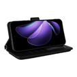 Carcasă cu clapetă pentru Oppo Reno 13 5G, Crossbody Leather Wallet, negru
