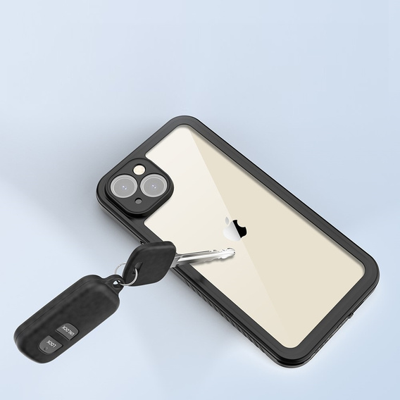 Husă impermeabilă IP68 pentru iPhone 15 Plus, Redpepper, negru