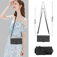 Husă cu clapetă pentru Samsung Galaxy A56 5G, Rhombus Crossbody Leather, negru