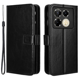 Cu clapetă pentru Infinix Note 40 Pro, Crazy Horse Wallet, negru