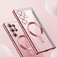 Husă pentru Samsung Galaxy S25 Ultra, Electro MagSafe, roz rose gold + Sticlă pentru ecran