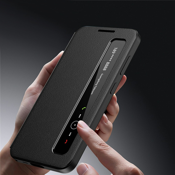 Husă din piele cu fereastră Smart View pentru Samsung Galaxy S26 Ultra