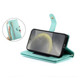 Cu clapetă pentru Samsung Galaxy S25+ Plus, Wallet Zipper Pocket, verde