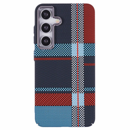 Carcasa pentru Samsung Galaxy S25+ Plus, Carbon Fiber MagSafe, albastru / roșu