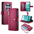 Cu clapetă pentru Xiaomi Redmi Note 14 Pro 5G / Poco X7 5G, Wallet Zipper Pocket, roșu