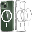 Carcasă MagSafe Spigen pentru iPhone 13 Mini, Ultra Hybrid, alb + 9H Tempered Glass