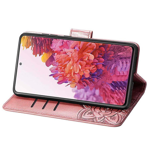 Cu clapetă pentru Xiaomi Redmi A5, Butterfly, roz rose gold