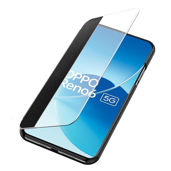 Husă cu clapetă pentru Oppo Reno6 5G, Side View, albastru