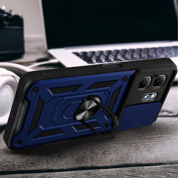 Husă blindată pentru Infinix Hot 50i 4G, CamShield Slide, albastru