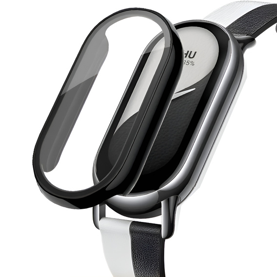 Carcasă 2in1 + sticlă călită pentru Xiaomi Smart Band 10 / 9 / 8, negru