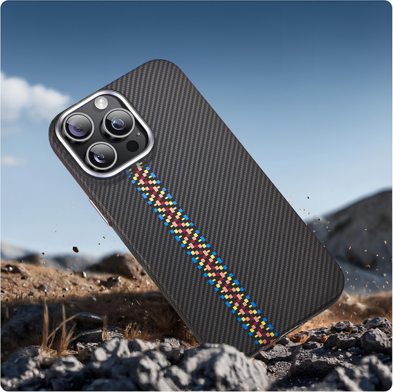 Carcasa pentru iPhone 14 Pro, Carbon Fiber MagSafe, negru