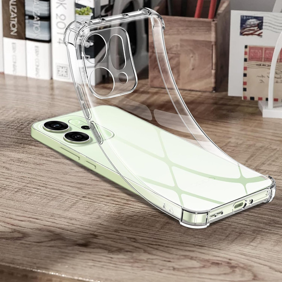 Husă pentru Oppo Reno 14, întărită, cu protecție pentru cameră, transparentă