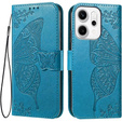 Carcasă flip pentru Oppo Reno 14, Butterfly, portofel, albastru