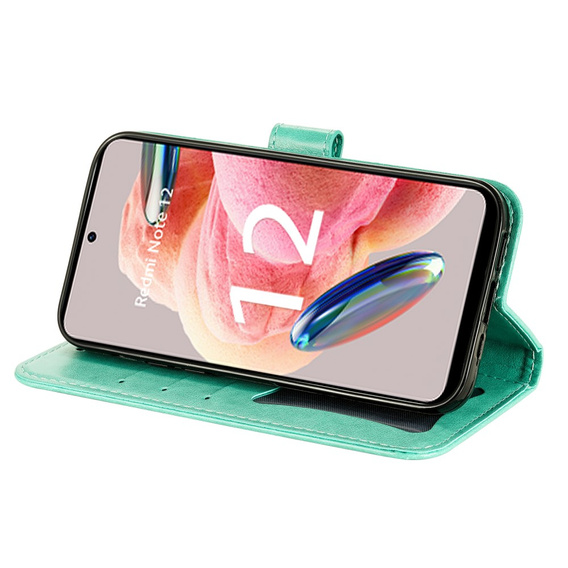 Cu clapetă pentru Xiaomi Redmi Note 12 4G, Mandala Flower, verde