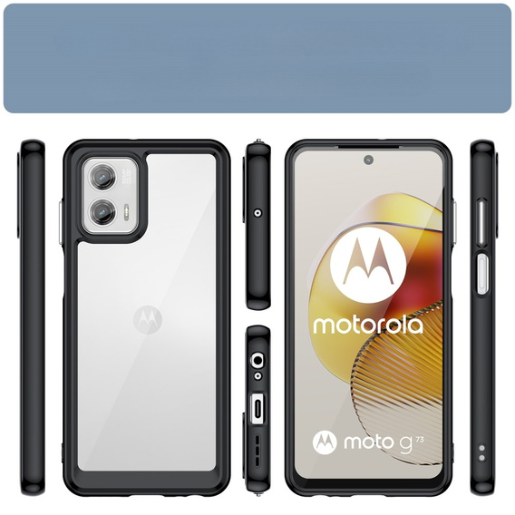 Huse pentru Motorola Moto G73 5G, Fusion Hybrid, transparent / negru