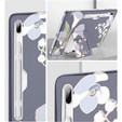 Huse pentru Samsung Galaxy Tab S7 FE, Suritch Full Body Flowers, gri