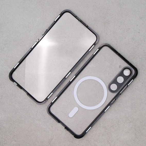 Carcasa Magnetic Dual Glass MagSafe pentru Samsung Galaxy S23, negru