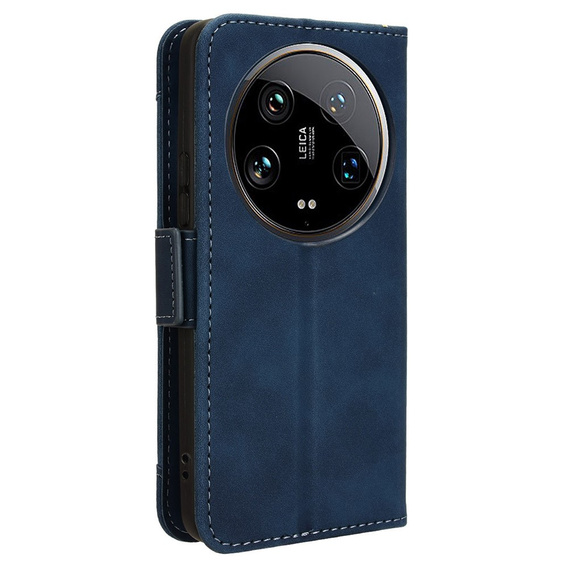 Cu clapetă pentru Xiaomi 14 Ultra, Card Slot, albastru închis