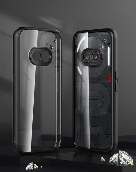 Carcasă pentru Nothing Phone 2a, Fusion Hybrid, cu protecție pentru camera foto, transparent / negru
