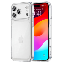 Manșon din silicon pentru iPhone 17 Pro Max, cu spate dur, transparent