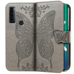 Cu clapetă pentru TCL 20 SE, Butterfly, gri