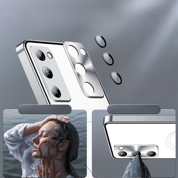 Carcasă de protecție pentru camera foto pentru Samsung Galaxy S20 FE, CamShield MagSafe, transparent / argintiu