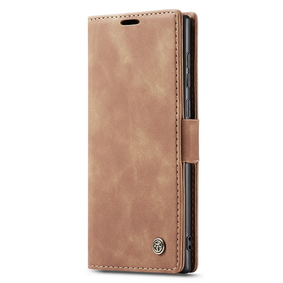 Husa CASEME pentru Samsung Galaxy S22 Ultra, Leather Wallet Case, maro