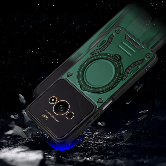 Husă blindată pentru Xiaomi Redmi A3, Magnetic Ring, verde