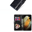 Cu clapetă pentru Samsung Galaxy S24 Ultra, Wallet Zipper Pocket Glittery, negru