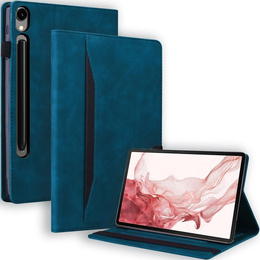 Husă pentru Samsung Galaxy Tab S10 FE+ Plus, Classic, cu spațiu pentru stylus, albastru